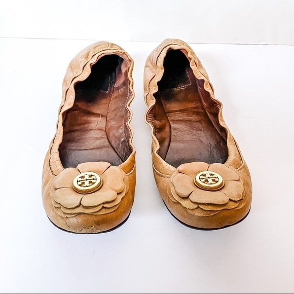 Tory Burch Shelby Tan Leather Flats SZ-6.5 - Picture 7 of 7